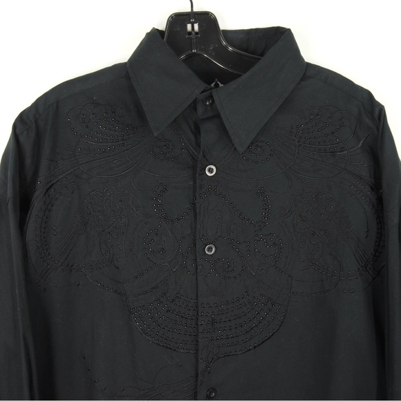 Vintage Pelle Pelle Embroidered Beaded Button Up Long Sleeve Blouse Shirt - Picture 2 of 4